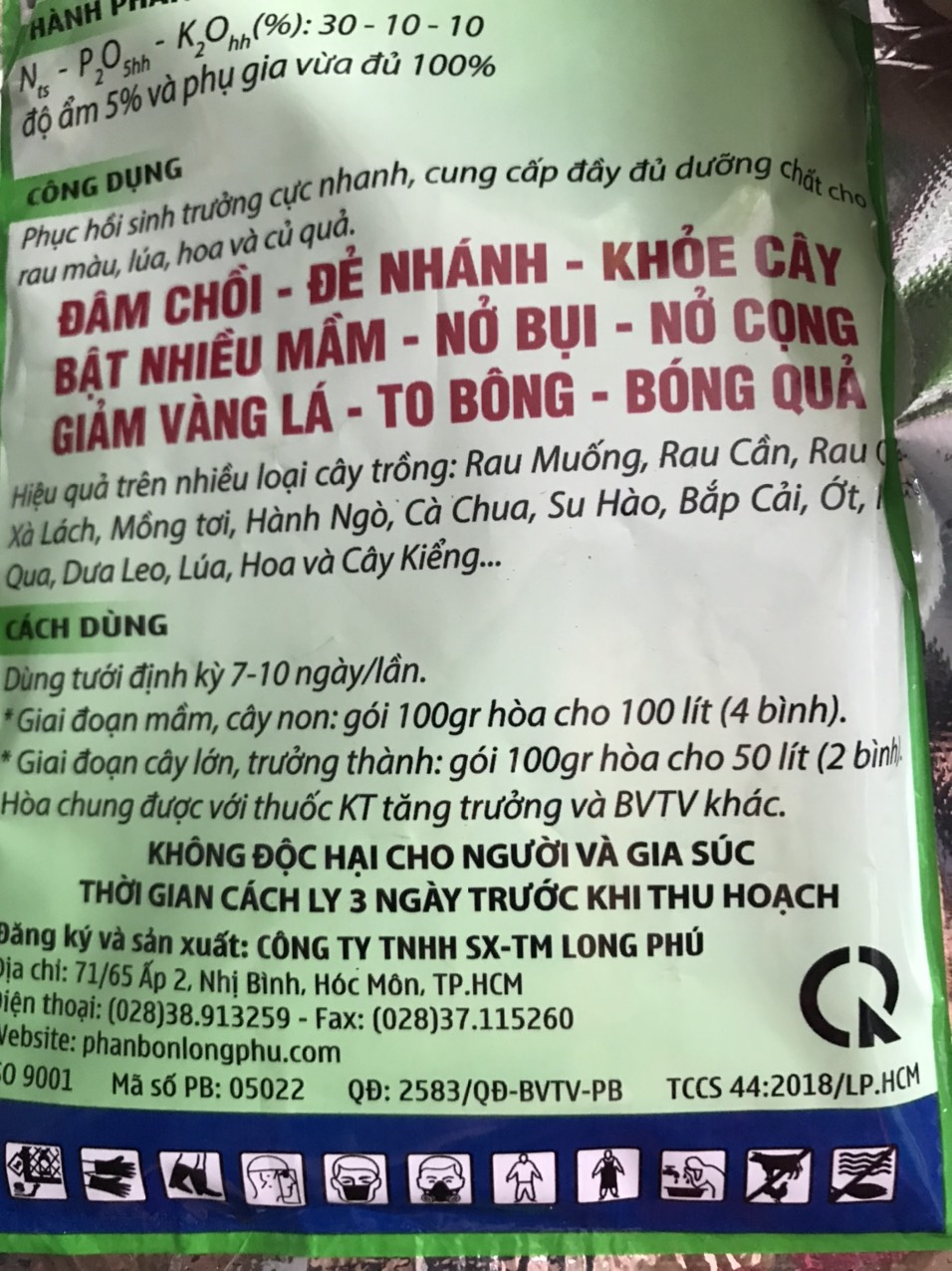 Phân bón lá DƯỠNG AC 30-10-10 Dưỡng lá mai