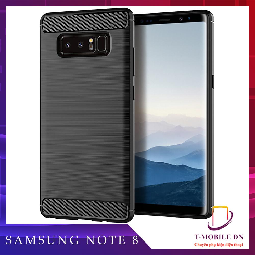 Ốp lưng Samsung Note 8 ốp silicone mềm Carbone phay xước chống sốc chống vân tay