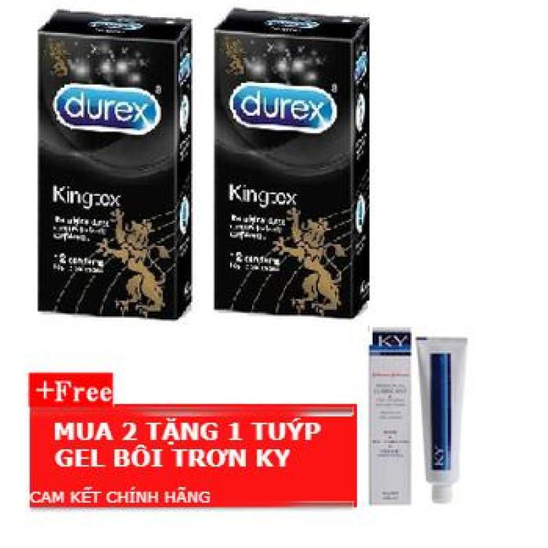 Combo 2 Hộp Bao Cao Su Durex Kingtex + Tặng Gel Bôi Trơn KY nhập khẩu