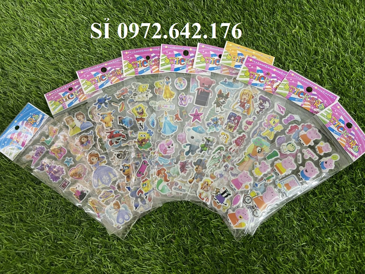 Set 10 tấm Hình Dán Hoạt Hình Cho Bé