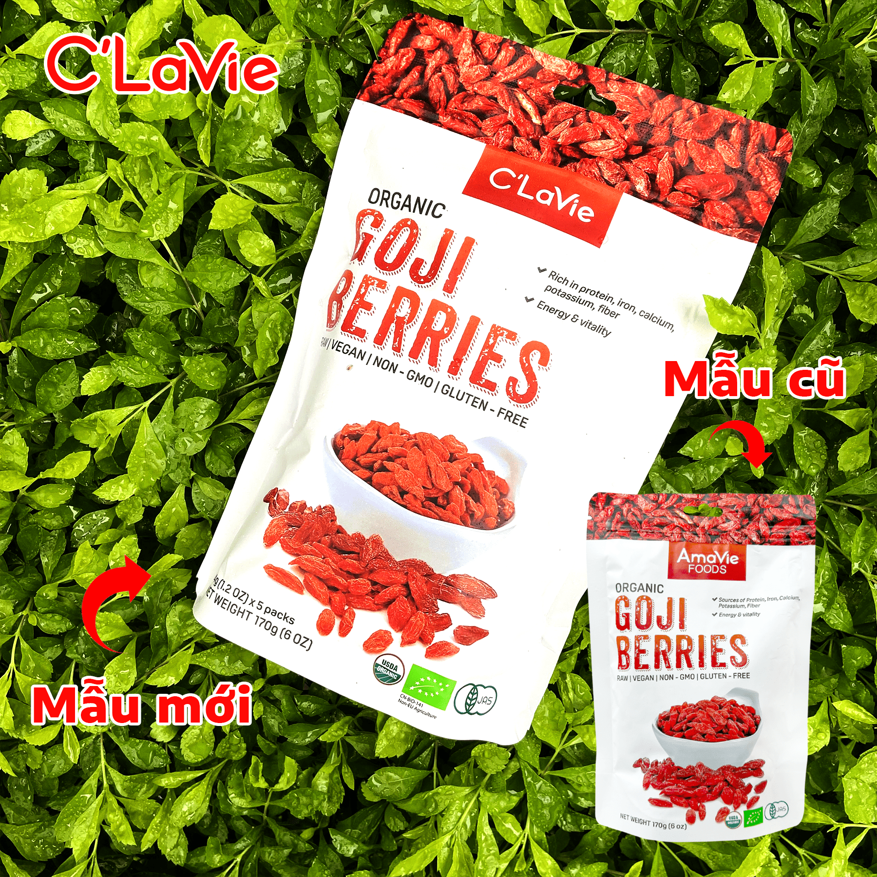 Kỷ tử hữu cơ C'Lavie 170g (34g x 5 gói) [Mẫu cũ Kỷ tử hữu cơ Amavie Foods] - Leafhouse hcm