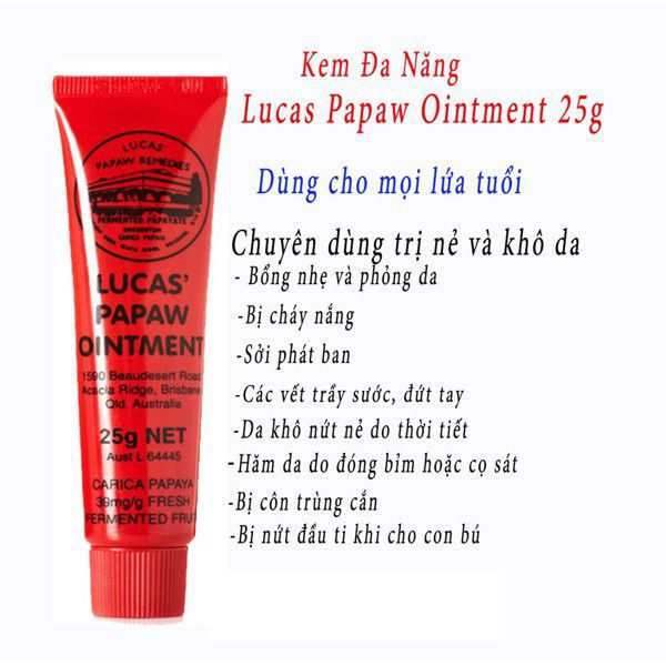 [HCM]Kem Đa Năng Lucas Papaw Ointment Đu Đủ 25g