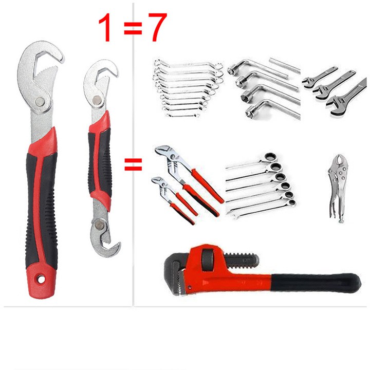 [ BẢO HÀNH 1 ĐỔI 1 ] Bộ 2 Mỏ Lết Cờ Lê Đa Năng. Bộ 2 cờ lê đa năng vô cùng tiện dụng. bộ 2 cờ lê. 3 đầu vặn ốc từ 9-32. bộ cờ lê mỏ lết vô cùng cứng và khỏe