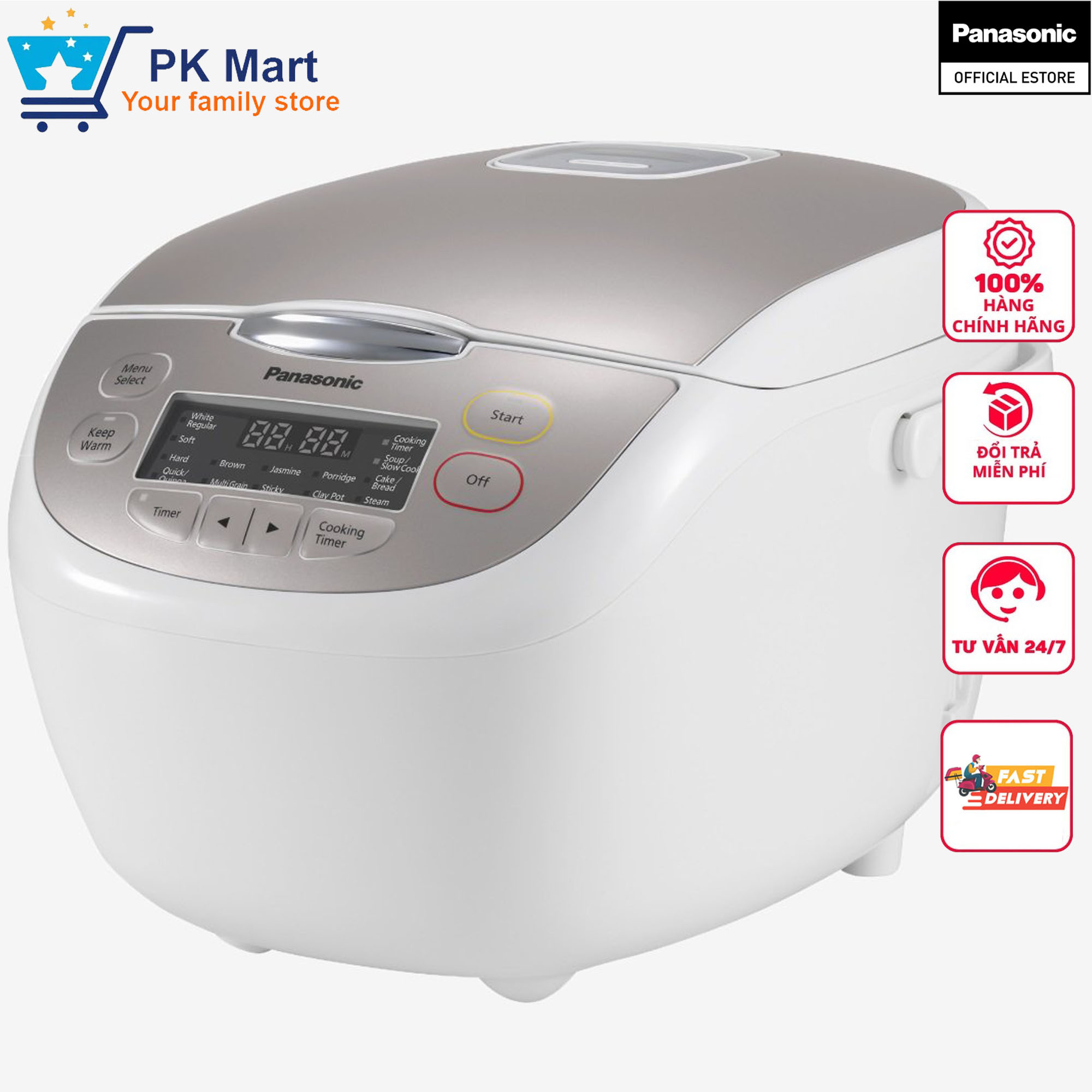 Nồi cơm điện tử Panasonic SR-CP188NRAM 1.8 lít hãng phân phối