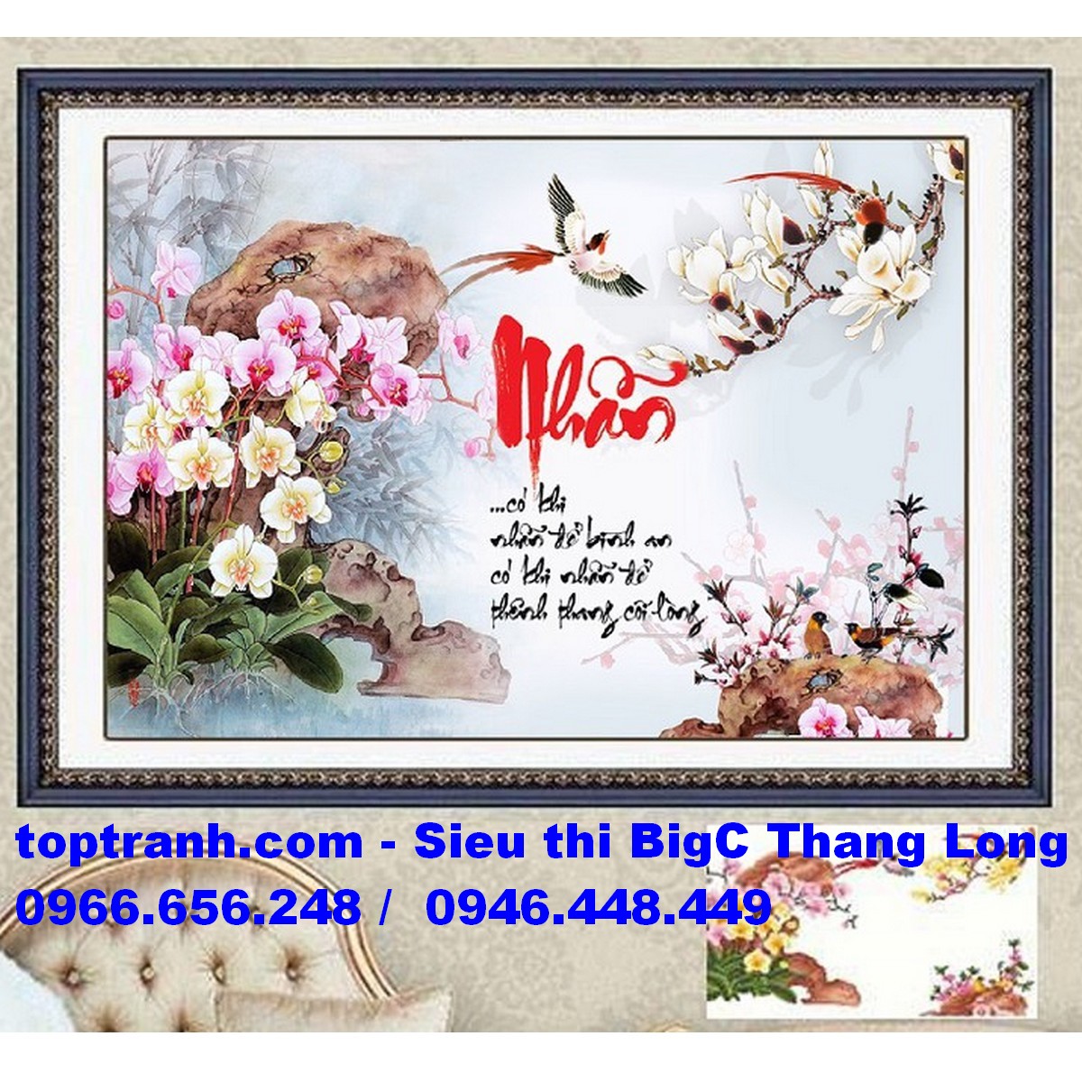 Tranh thêu chữ thập chữ nhẫn 3D LV3336 chưa thêu