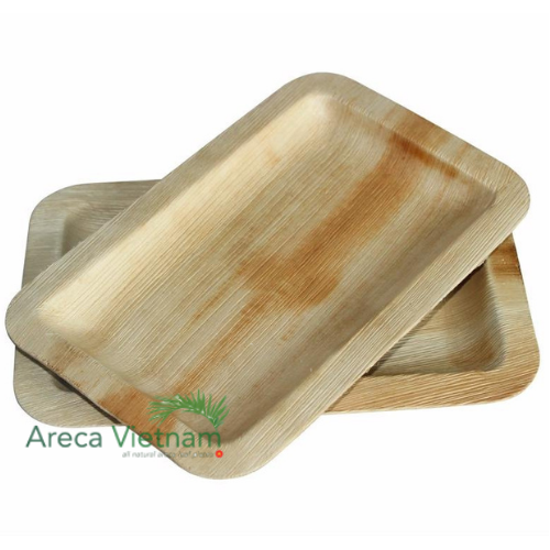 Dĩa chữ nhật mo cau 28x18cm - gói 10 cái