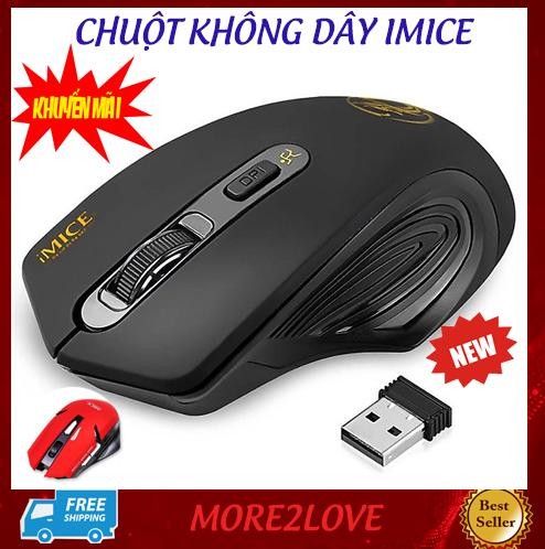 Chuột laptop không dây loại tốt, Mua Chuột máy tính chơi game giá rẻ dùng tốt, Chuột không dây IMICE đỏ đen cao cấp. Thiết kế nhỏ gọn, thời trang, tiện dụng. Bảo hành uy tín.
