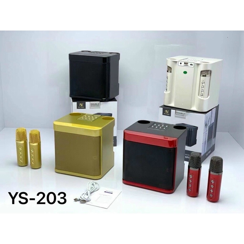 Loa bluetooth karaoke YS-203 tặng kèm 2 micro
