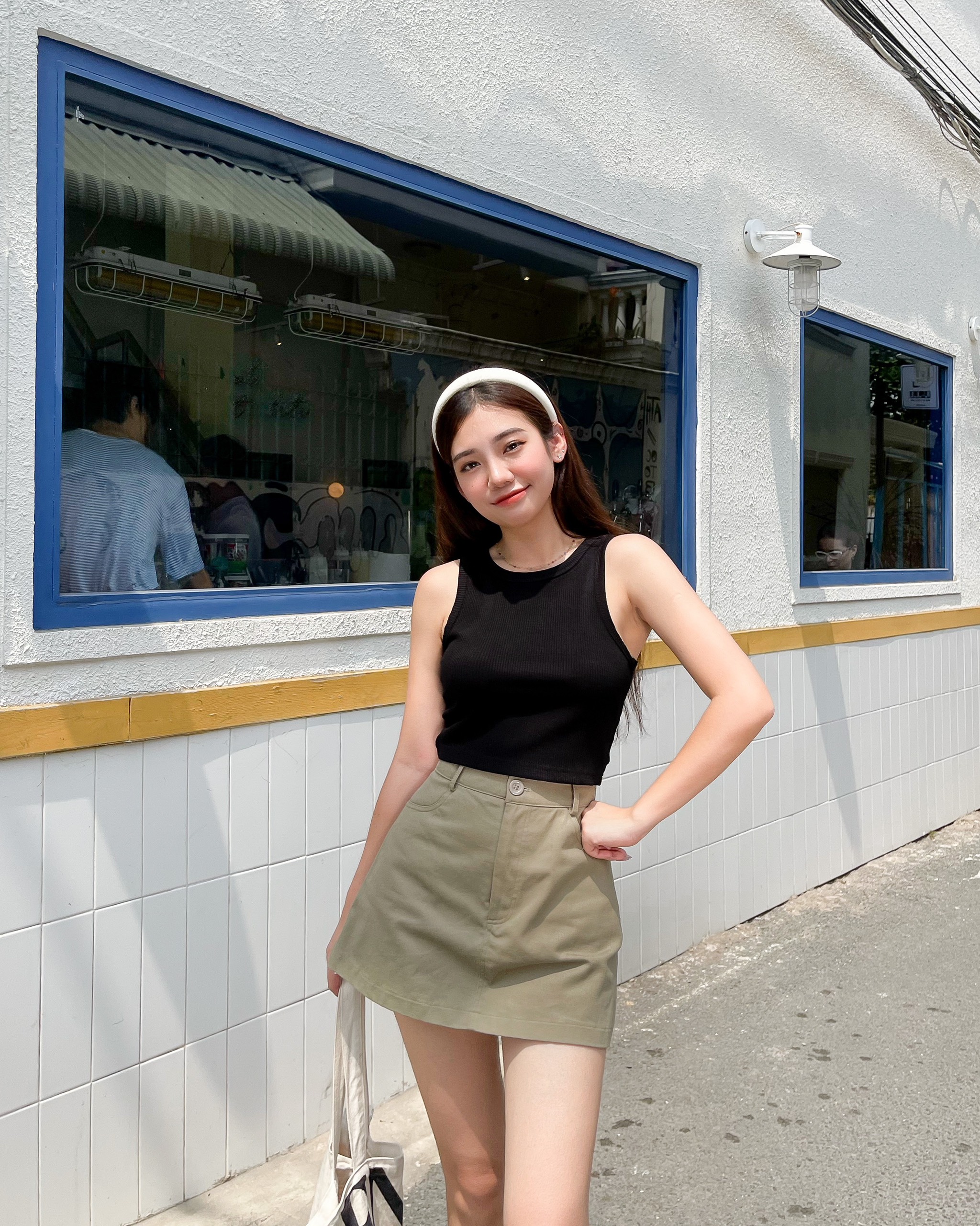 ZAREEN | CHÂN VÁY CHỮ A BASIC VAA29 XANH RÊU