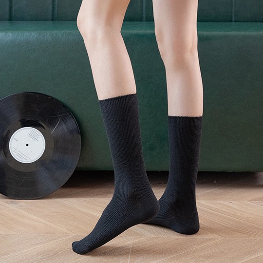 Tất cổ cao nữ, vớ cổ cao Unisex màu sắc trắng đen basic