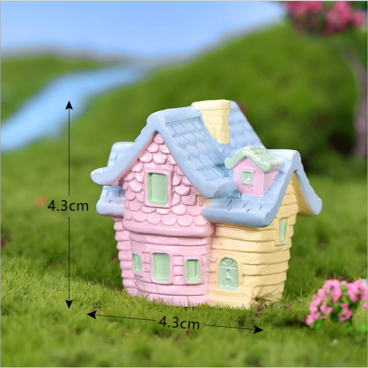 Mô hình ngôi nhà gỗ với bóng bay UP trang trí tiểu cảnh, terrarium, DIY