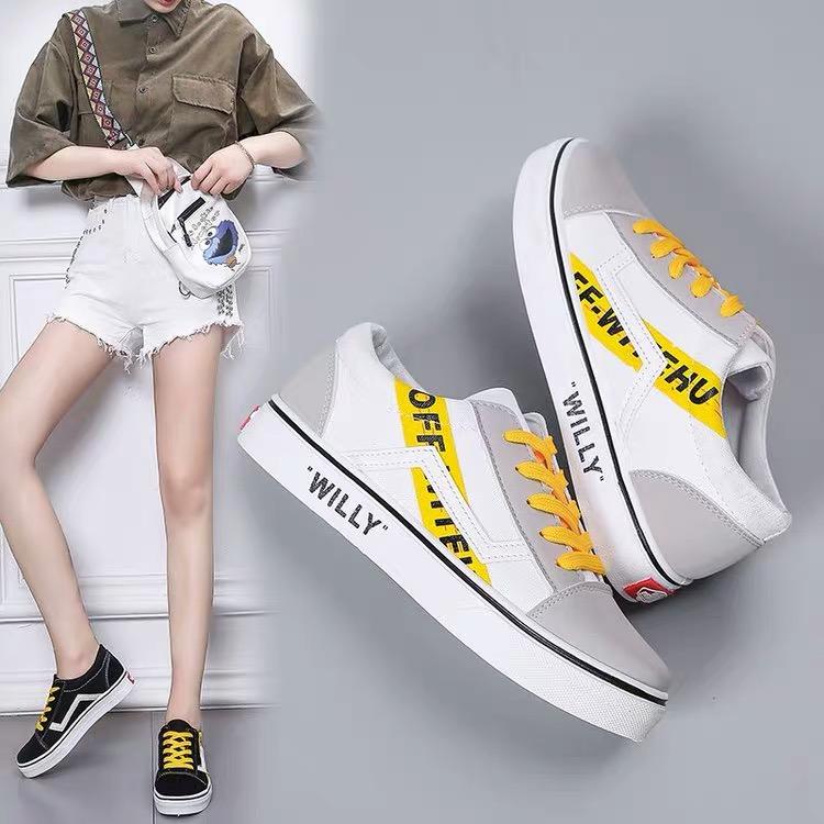 (video that) Giầy nữ Vanz old skool OFF WiTE Sneaker vải Trăng Đen 2 (Grab Store)