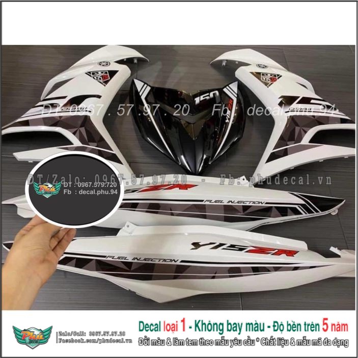 Tem rời ex exciter 150 y15zr trắng đen xe trắng hàng loại 1.