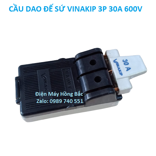 Cầu dao điện đế sứ đúc 3 pha 30A 600V - Vinakip