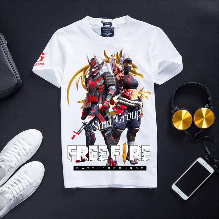 Áo thun Free Fire In Hình Mùa 17 Cổ tròn màu trắng