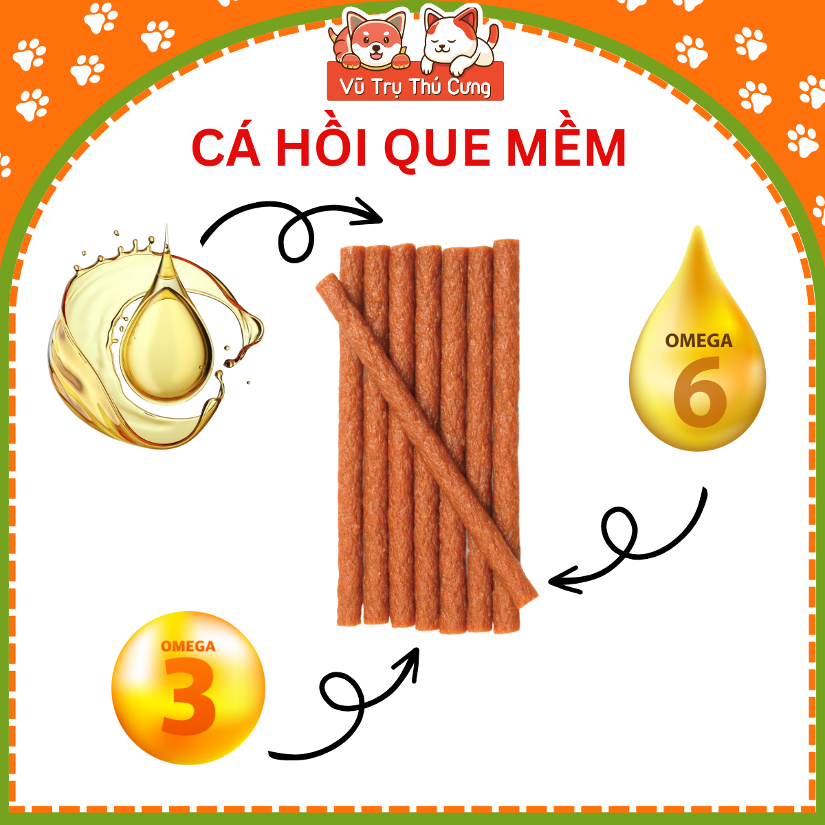 Snack Que thưởng cho chó Wanpy vị cá hồi 100g