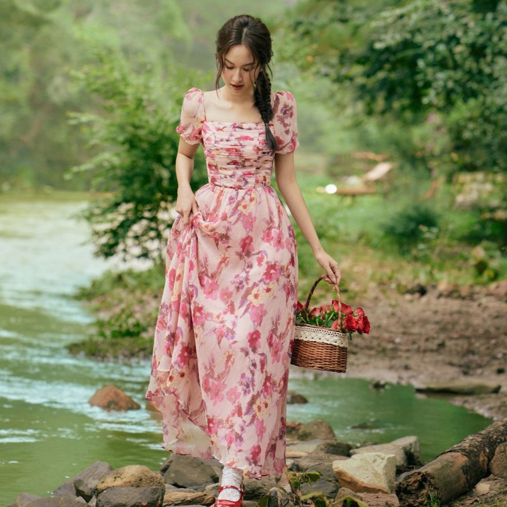 Voucher siêu sale 15% OLV - Đầm maxi hoa Asera Fleur Dress