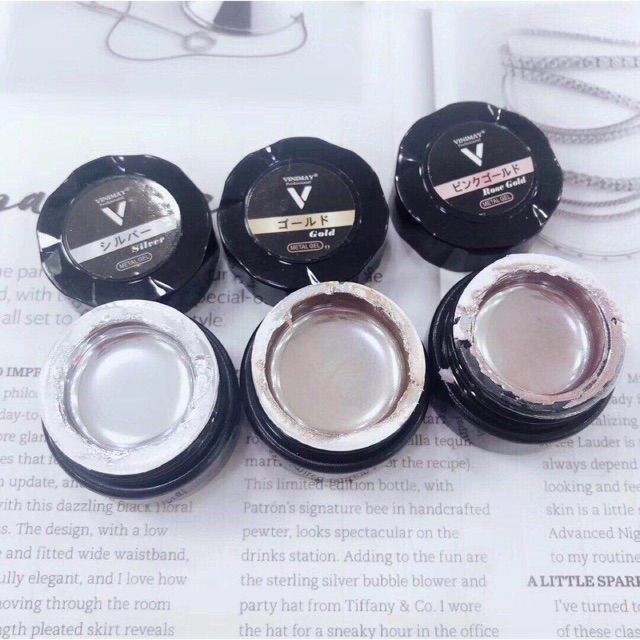 Gel vẽ metan vinimay gel vẽ trang gương 3 màu vàng bạc hồng
