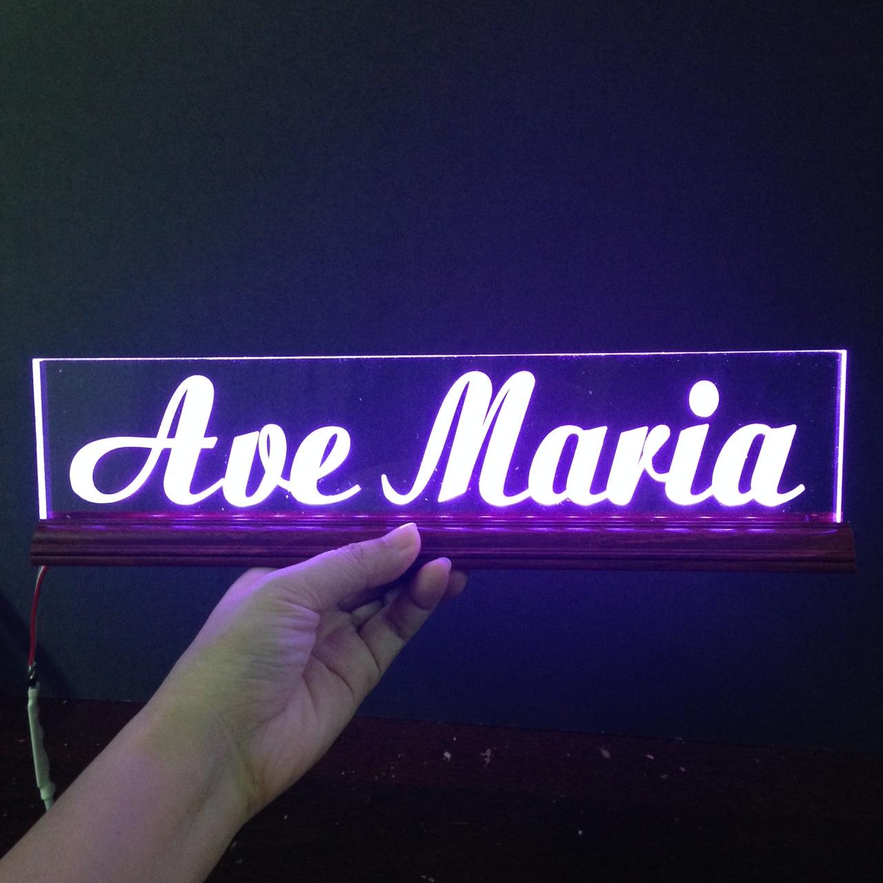 Tranh điện -  đèn led đổi màu - AVE MARIA - cao10cm x dài 50cm