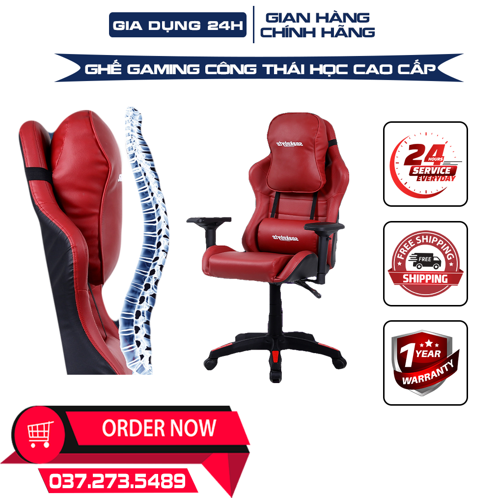 Chair gaming ergonomics, gaming chair for gamer hand lifting multi-level, foot rotate 360, reclining back 155 degree, chair gaming gía cheap