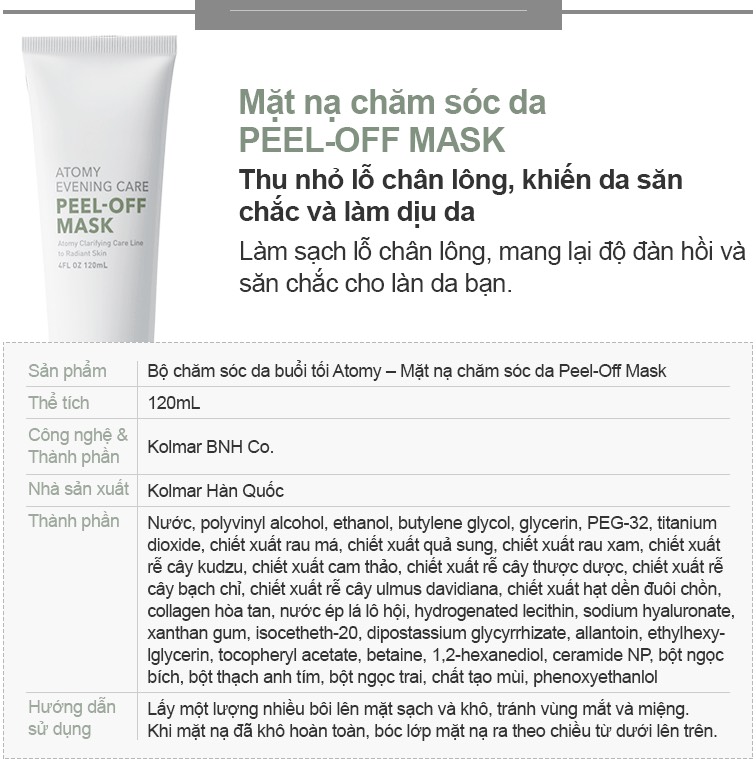 [HCM]Kem mặt nạ dưỡng da Atomy Peel Off Mask