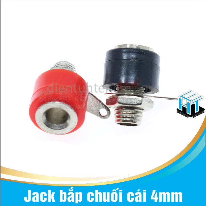 COMBO 2 cặp Jack bắp chuối cái 4mm đen đỏ(2 cái đen + 2 cái đỏ)