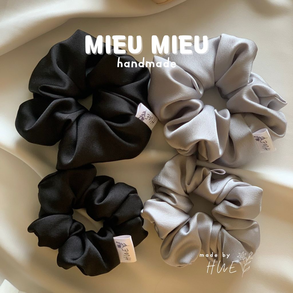 Cột tóc scrunchies handmade chất liệu lụa mềm mịn chun co giãn bảo vệ tóc S1010