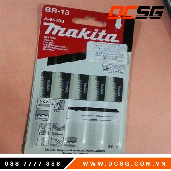 Lưỡi cưa lọng cắt gỗ thẳng BR-13 Makita A-85793 (1 Lưỡi)