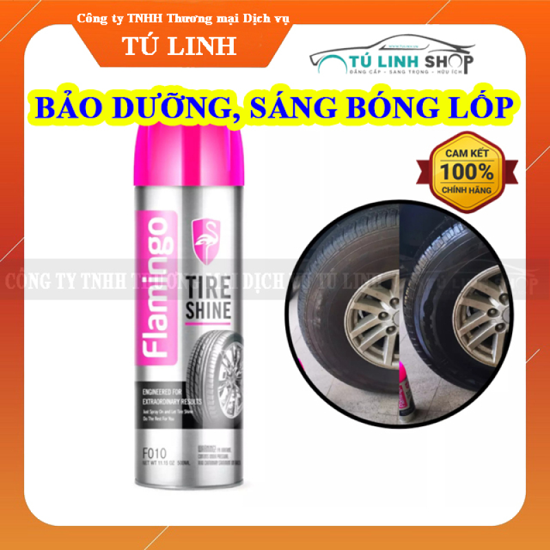 Bình xịt phục hồi và làm sáng bóng lốp xe Flamingo Tire shine (F010) 500ml