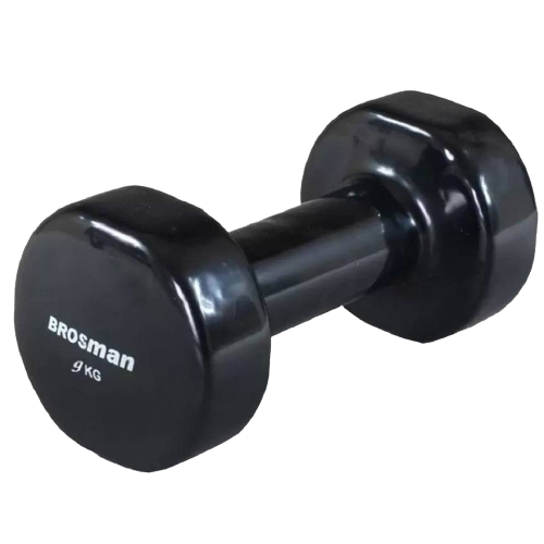 Tạ tay 9kg Brosman nhập khẩu (Bộ 2 cái tạ sắt 9kg màu đen)