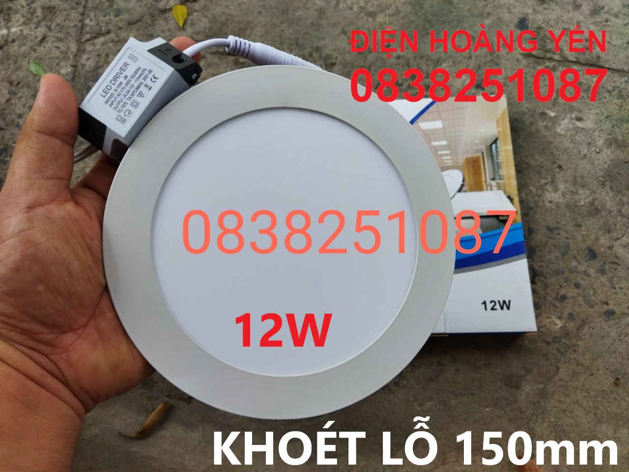 [HCM][Combo Sĩ] Bộ 5 Đèn Led âm trần siêu mỏng 12w BẢO HÀNH 12 tháng
