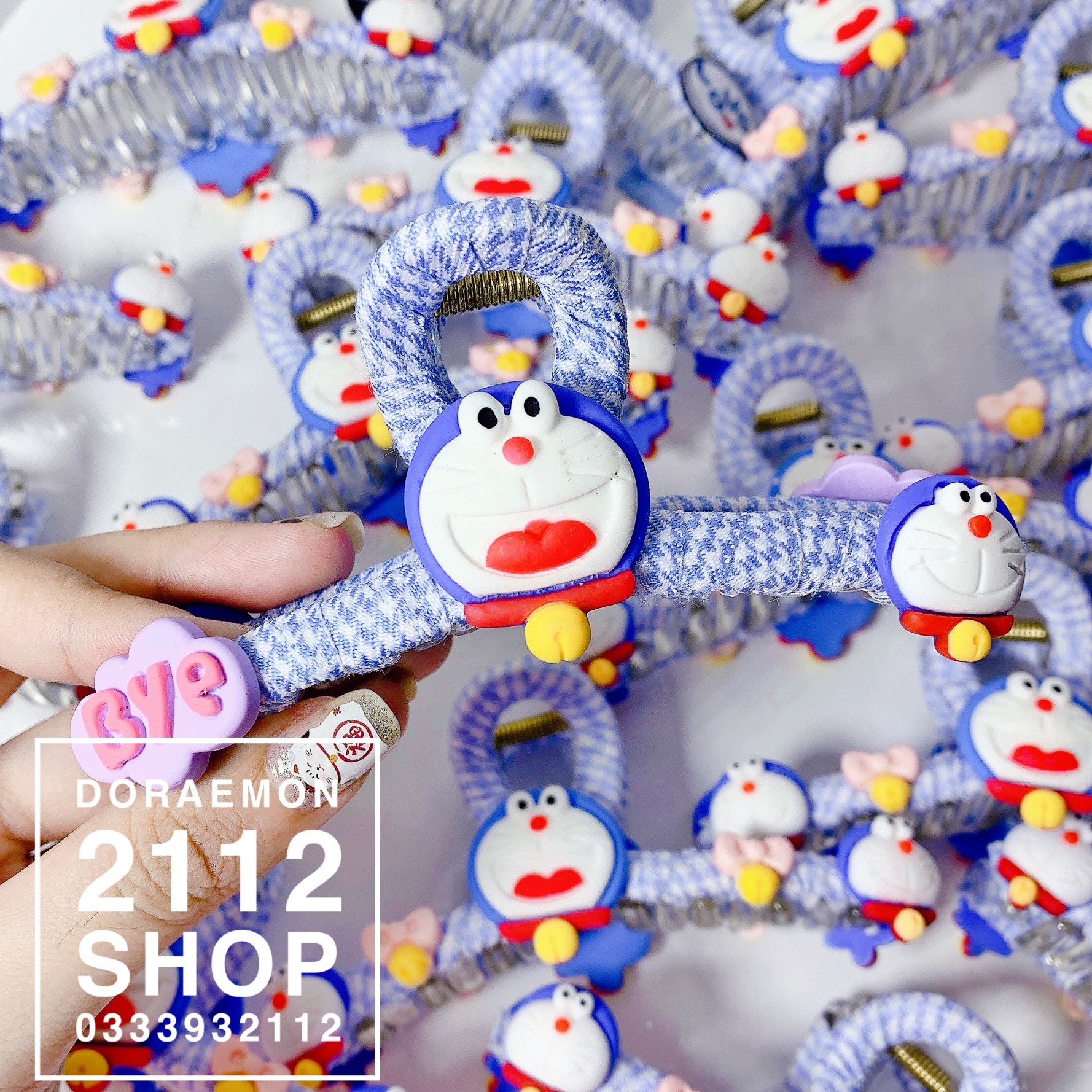 Kẹp tóc chéo Hàn Quốc mẫu Doraemon dễ thương