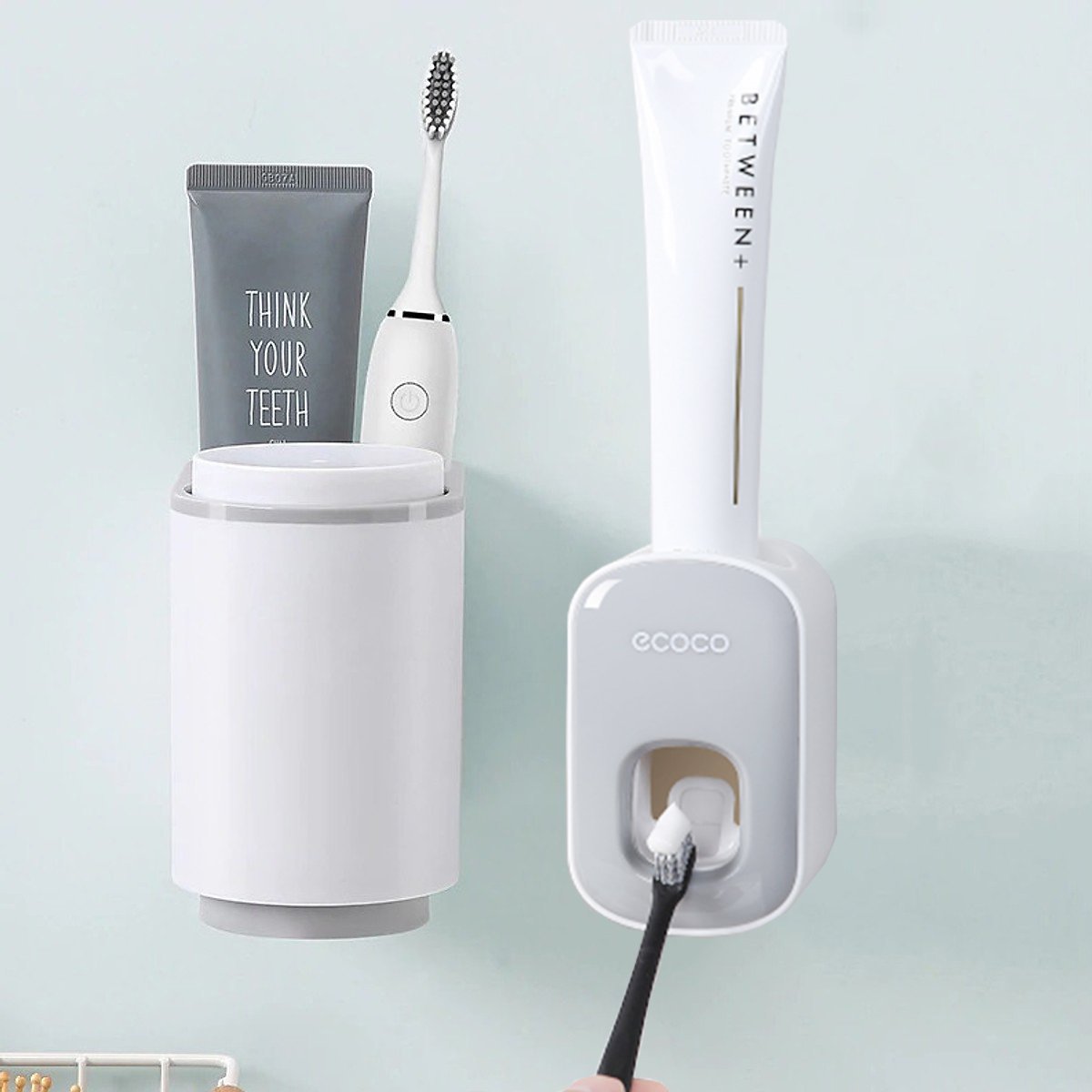 Combo kệ đựng E1905 và nhả kem đánh răng E1922