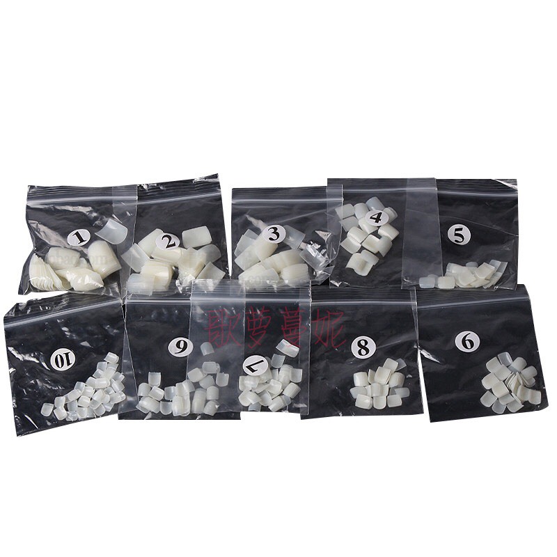Móng úp chân không tai ( gói 500 móng , đủ size )