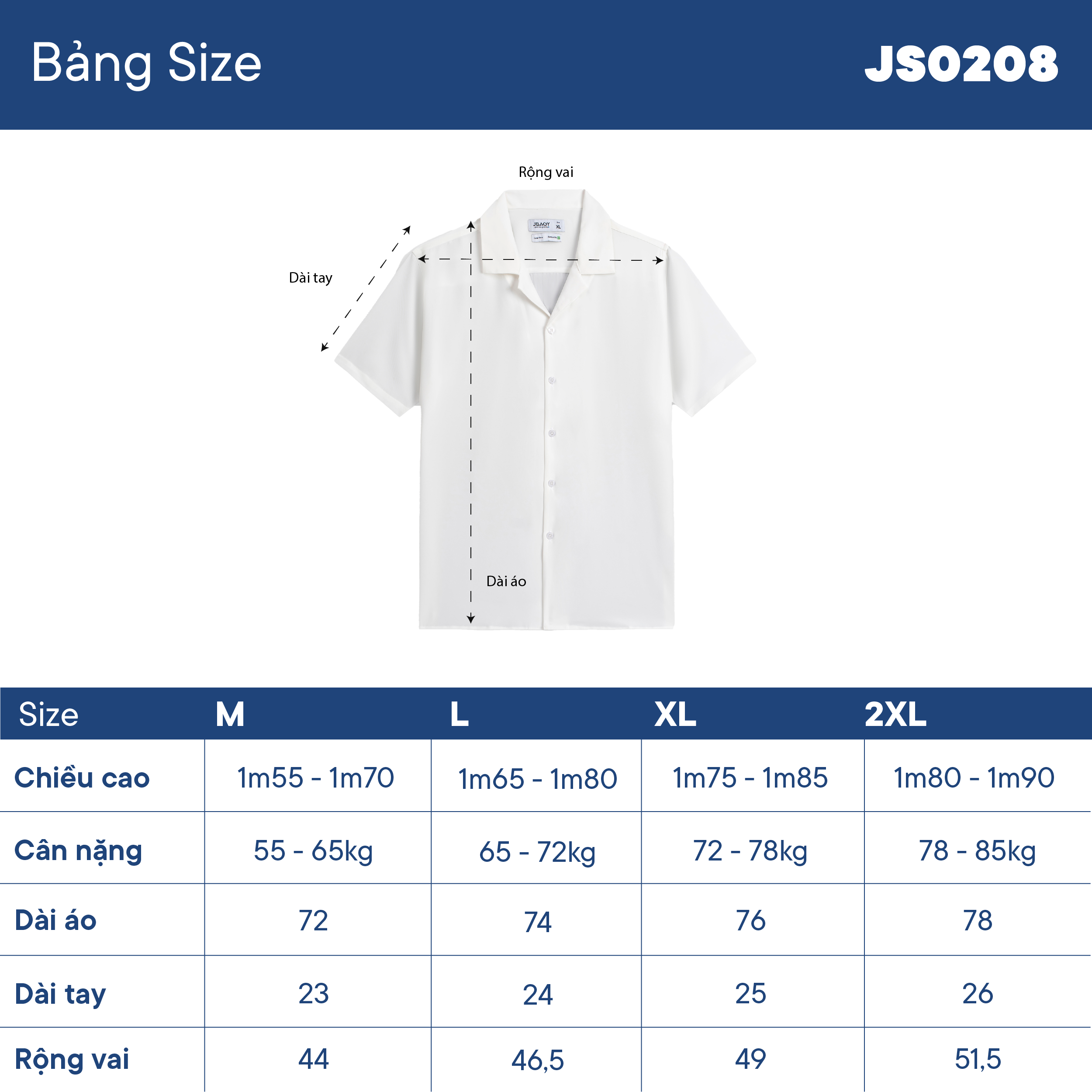 Áo sơ mi tay ngắn nam JBAGY vải lụa BamBoo siêu mát - JS0208