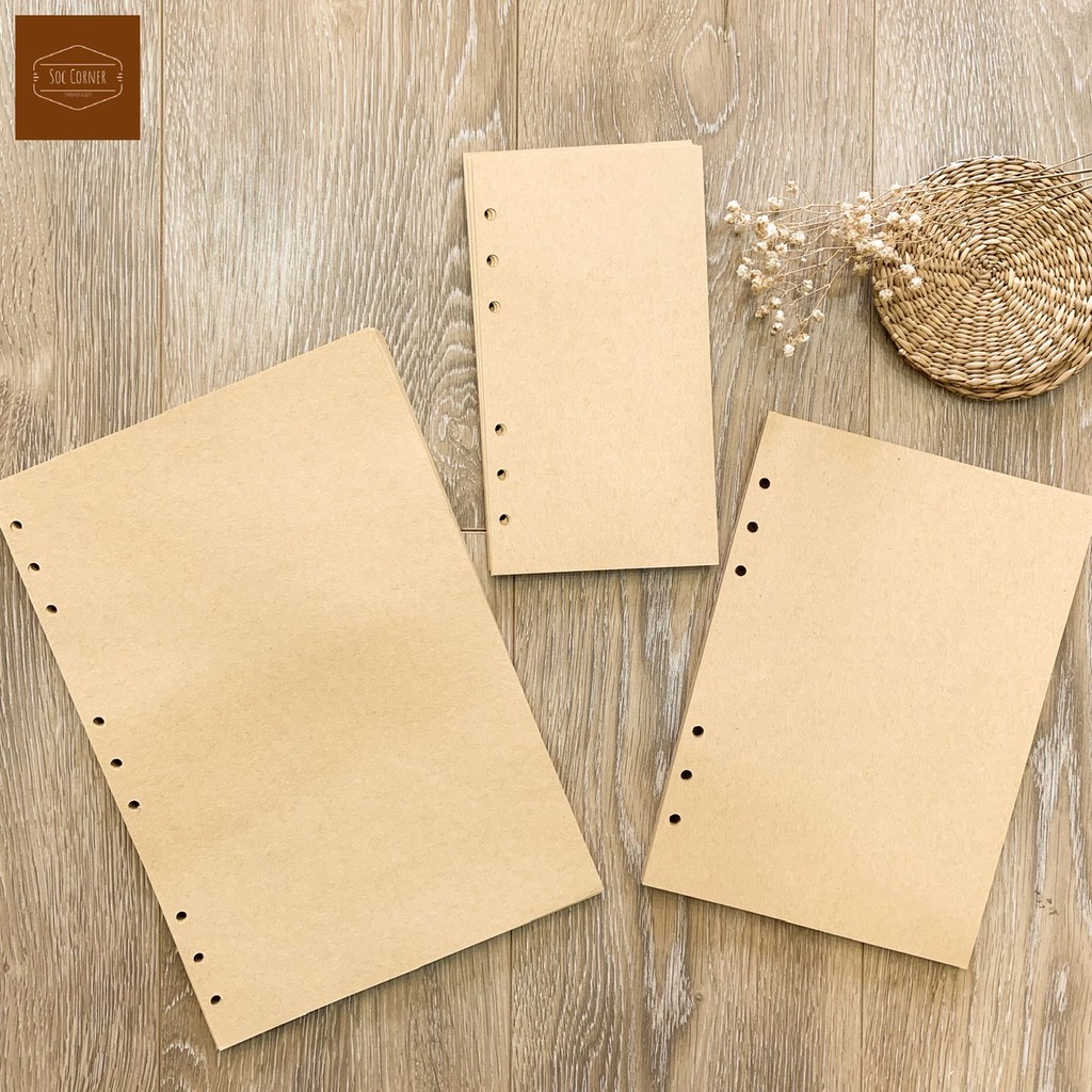 [HCM]Giấy refill Kraft bìa còng A6/A5/B5/A4