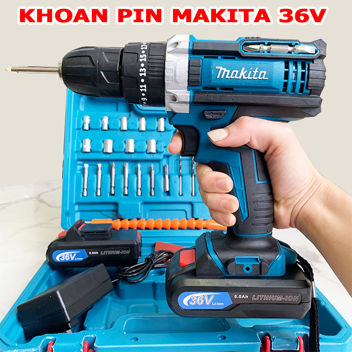 Máy Khoan Pin chính hãng Makita 36V 3 chức năng tặng kèm bộ phụ kiện 24 chi tiết. Bảo Hành 12 tháng.
