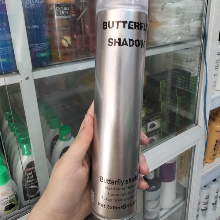 Chai keo xịt giữ nếp XÁM BUTTERFLY