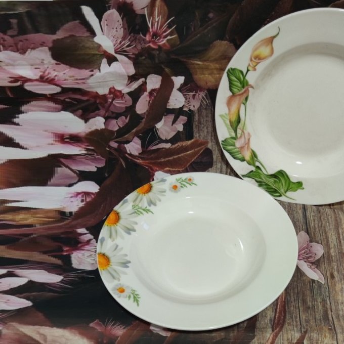 dĩa sứ họa tiết - dĩa sứ lòng sâu