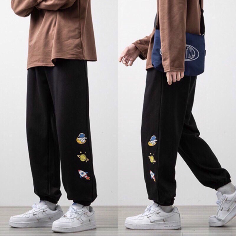 Quần Jogger Nam Nữ In Hình Phi Hành Gia Nghộ Nghĩnh Bo Chun Nỉ bông mềm mịn Ullzang TP72