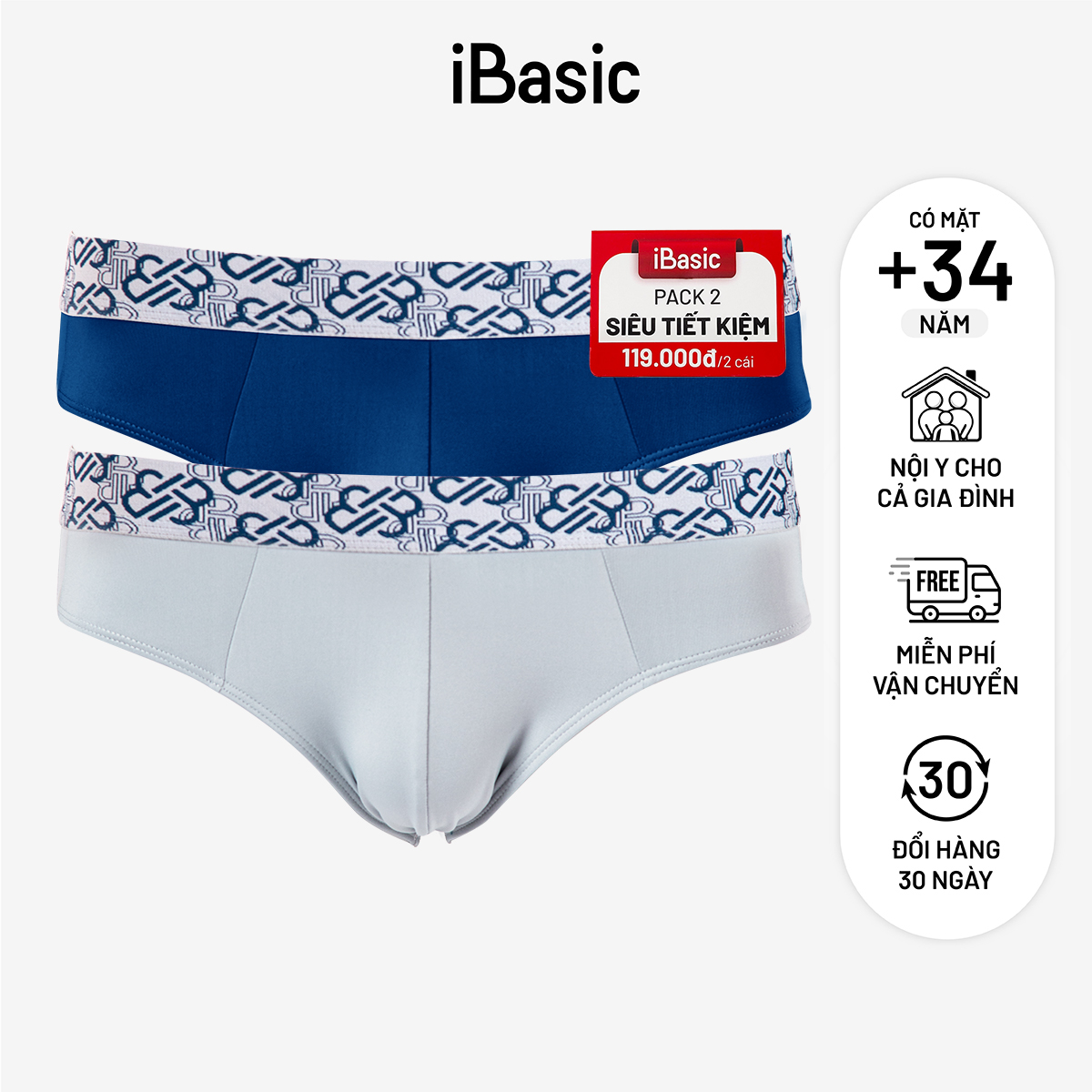 Pack 2 Quần lót nam brief PANM109-PA2