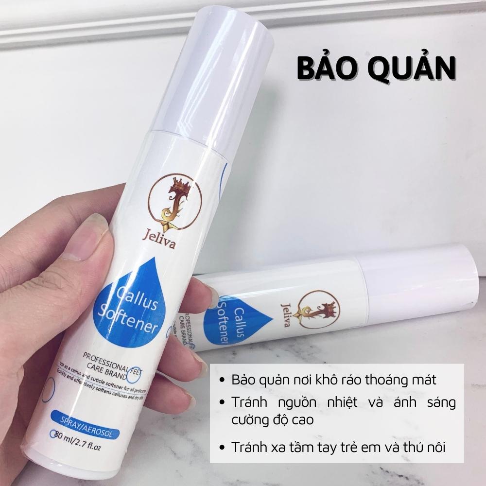 Chai xịt mềm da chà gót Jeliva NGHI THẢO 80ml