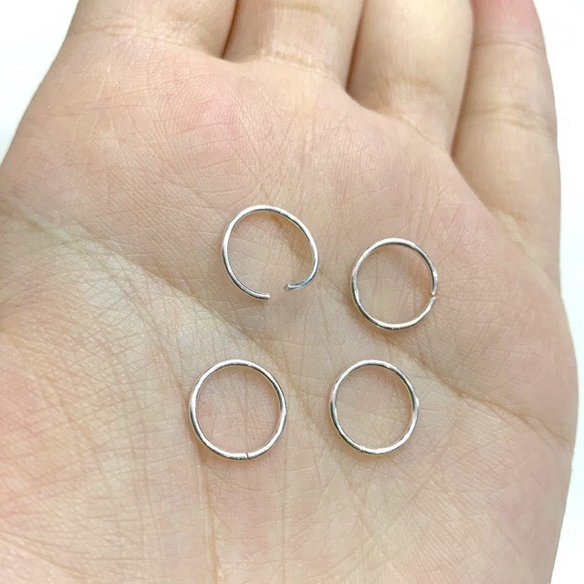 Khuyên tròn bạc Tlee, bông tai basic đeo mũi, đeo môi, đeo rốn - TleeJewelry - KT002