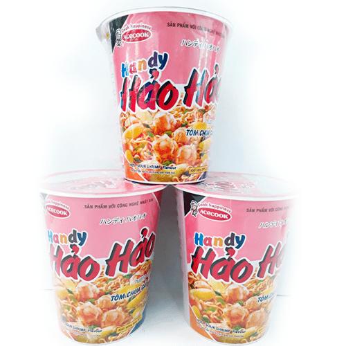 Combo 3 Cốc Mỳ Handy Hảo Hảo Tôm Chua Cay 67G