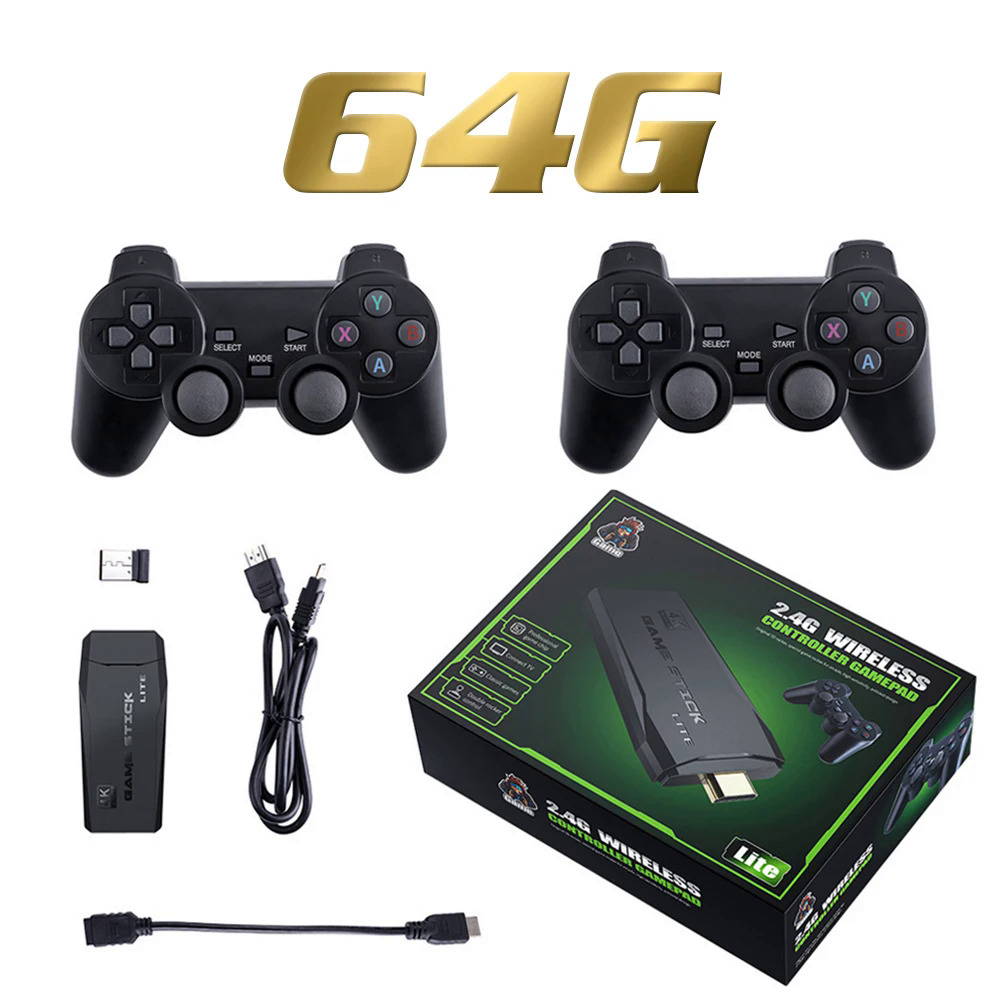 Video trò chơi gậy 4k m8 giao diện điều khiển 64g đôi không dây điều khiển trò chơi stick 10000 trò chơi 32gb r trò chơi cho ps1 gba dropshipping