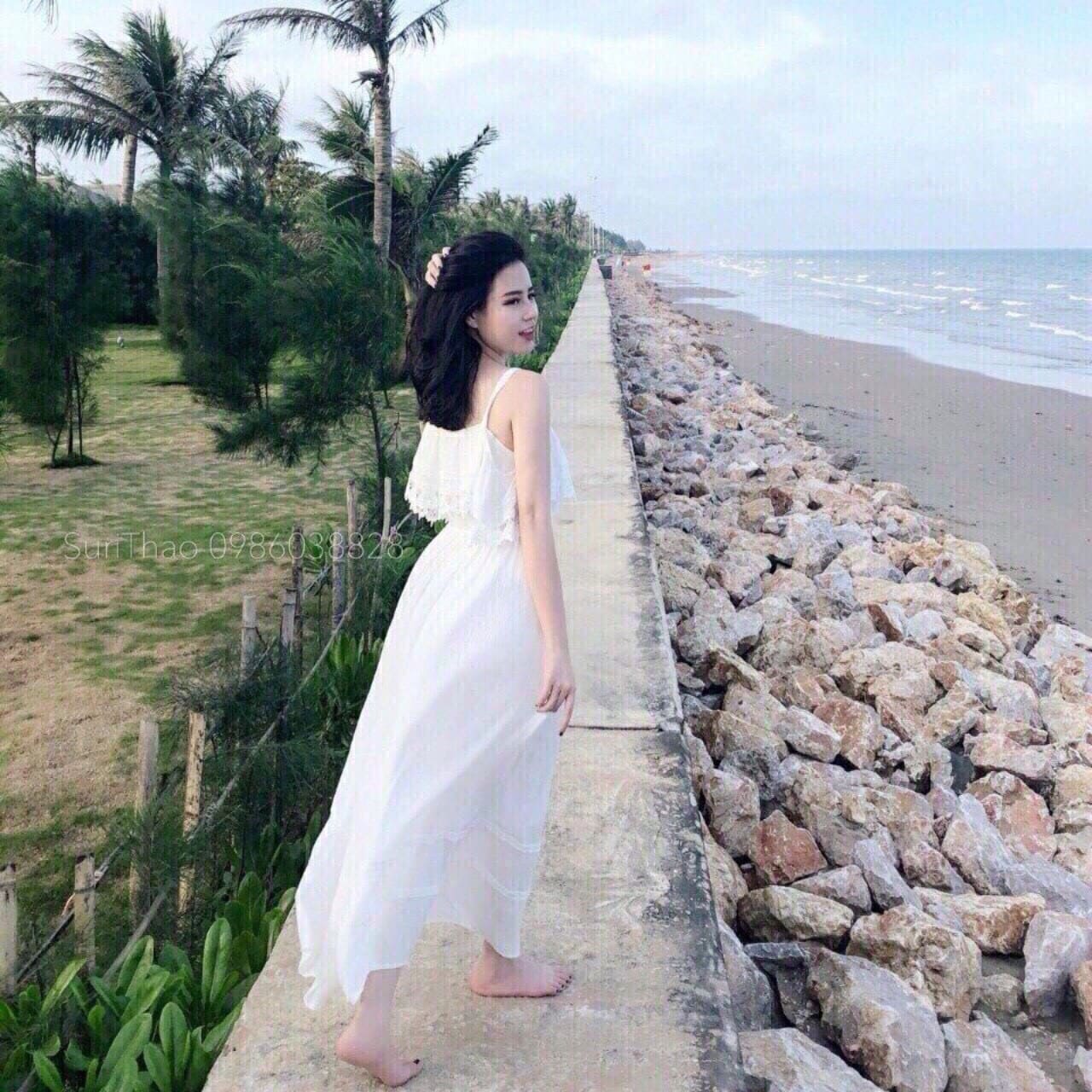 Maxi Voan Phối Ren Đi Biển Cực Xinh