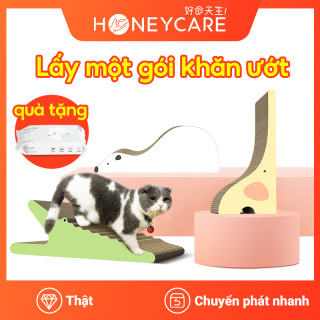 Honeycare Bàn cào mèo giải sầu chất liệu giấy cứng an toàn với thú cưng và bảo vệ môi trường thumbnail