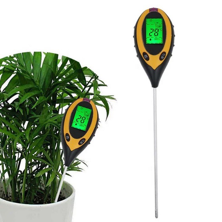 Máy Đo Độ Ẩm , Đo Độ Ph Đất 4 Trong 1 Màn Hình LCD ( PH-LCD) Tặng Pin