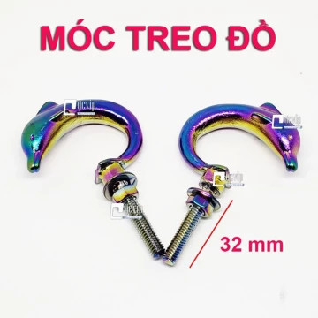 Móc treo đồ xe máy, móc cá heo titan 1 cặp giá rẻ