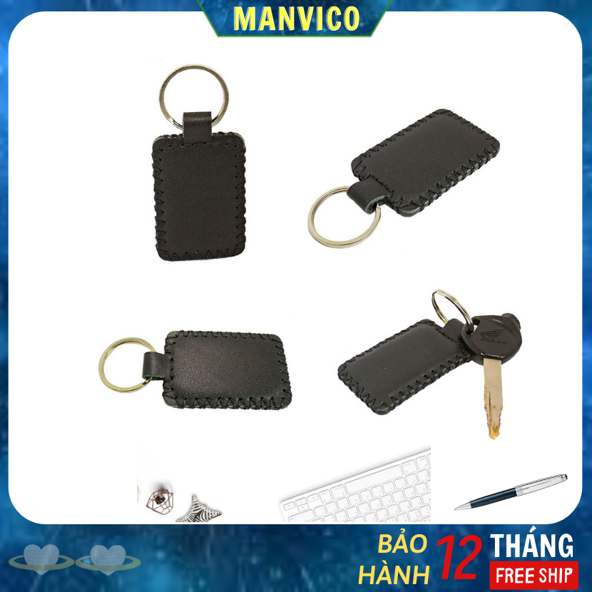 Móc khóa da bò may thủ công cá tính MK01